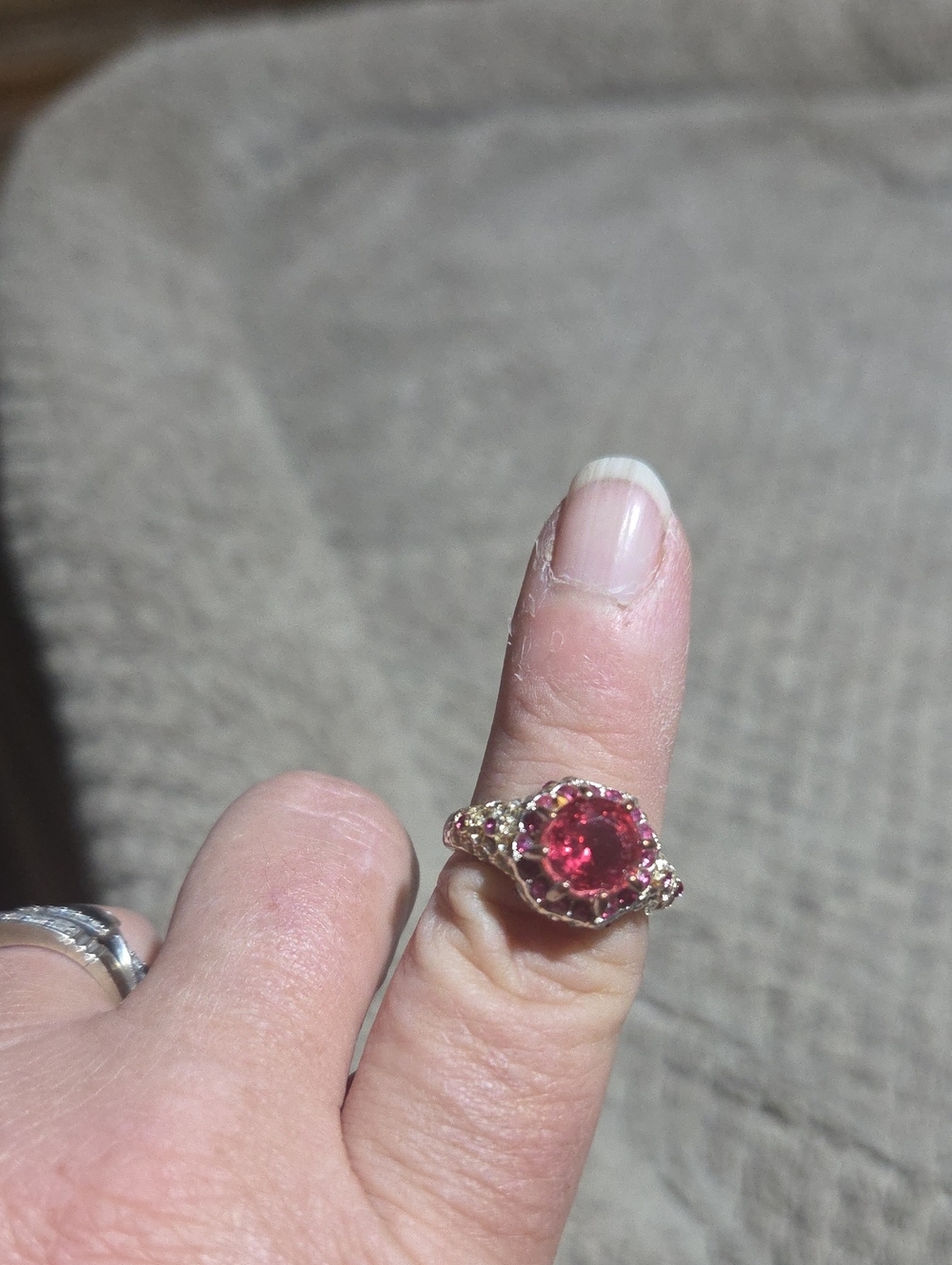 Pink Tourmaline-Style Gold Ring - Elegant Women's Fashion Ring